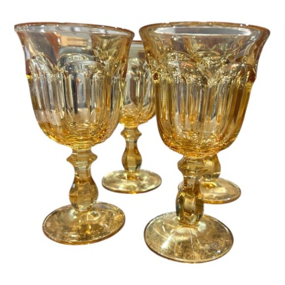 Old Williamsburg Yellow Water Goblet - Four Goblets - Picture 5 of 5